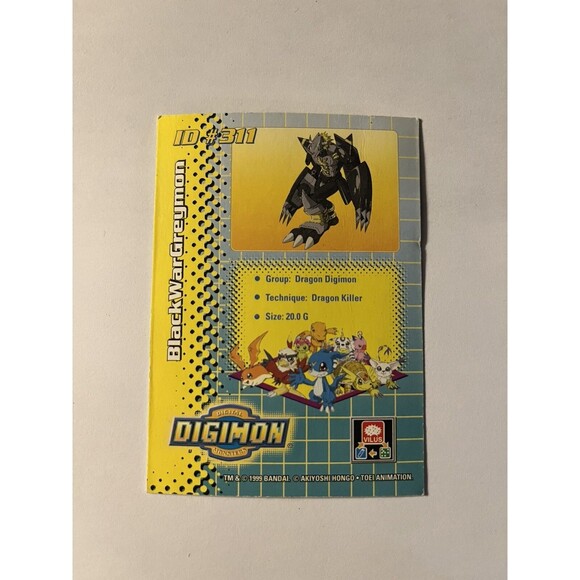 Digimon Promo Card - BLACKWARGREYMON ID #311 - Holo Foil - 1999 Vintage - Picture 2 of 3